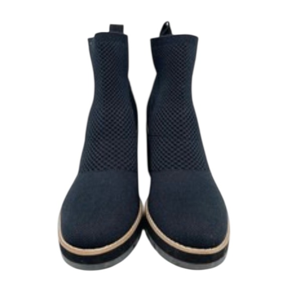 Nicole Miller Black LeLe Platform Wedge Sock Ankle Booties - Size 8 - Picture 1 of 14